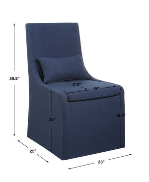 Coley Armless Chair, Denim - durable construction for long-lasting use | Image 8 | InSTYLE Home & Rugs