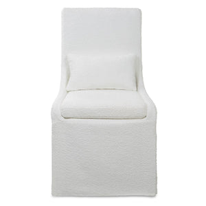 Coley Armless Chair, White - comfortable seating for dining and office spaces | Image 2 | InSTYLE Home & Rugs