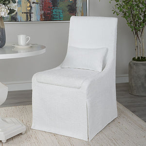 Coley Armless Chair, White - comfortable seating for dining and office spaces | Image 7 | InSTYLE Home & Rugs