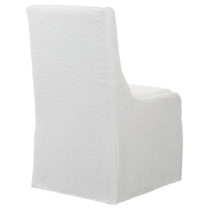 Coley Armless Chair, White - comfortable seating for dining and office spaces | Image 5 | InSTYLE Home & Rugs