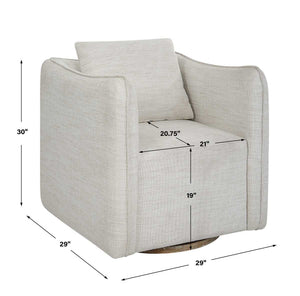Corben Swivel Chair, White - variety of styles from classic to contemporary | Image 9 | InSTYLE Home & Rugs