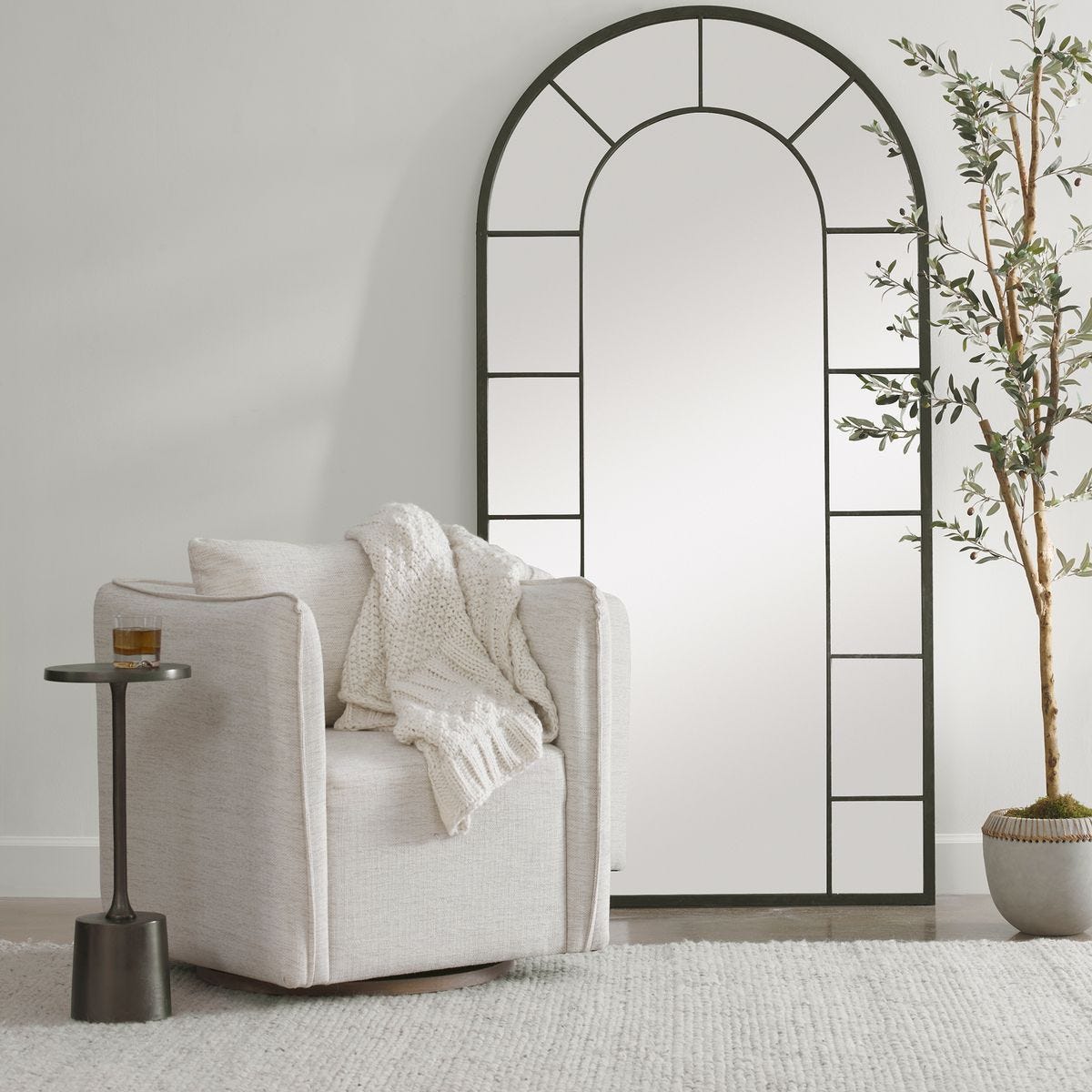 Corben Swivel Chair, White - variety of styles from classic to contemporary | Image 1 | InSTYLE Home & Rugs