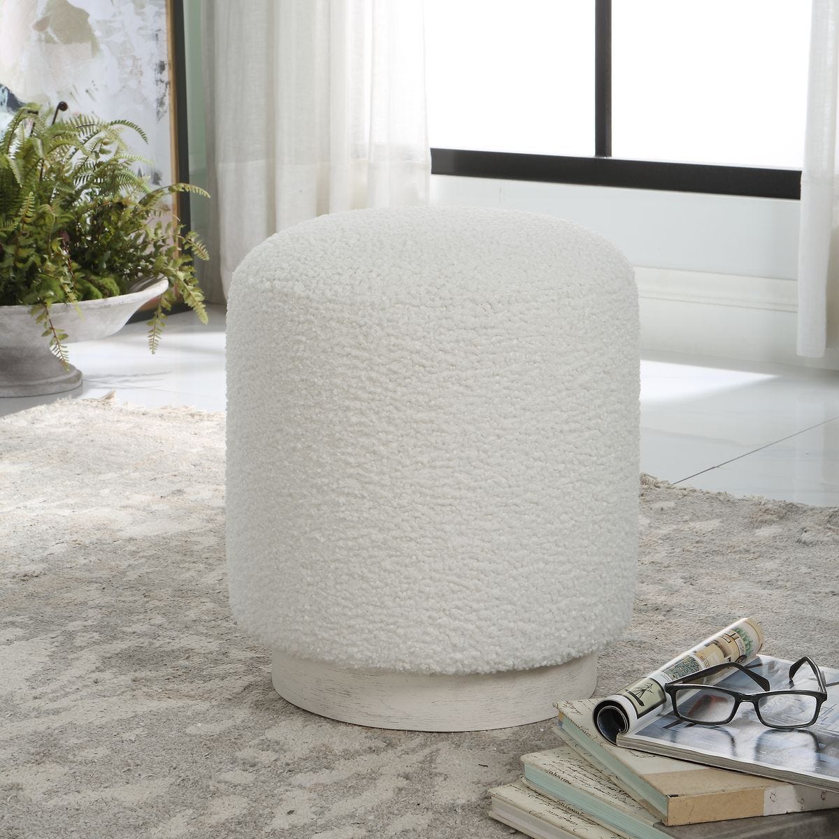 Avila Ottoman, White - perfect footrests with style | Image 1 | InSTYLE Home & Rugs