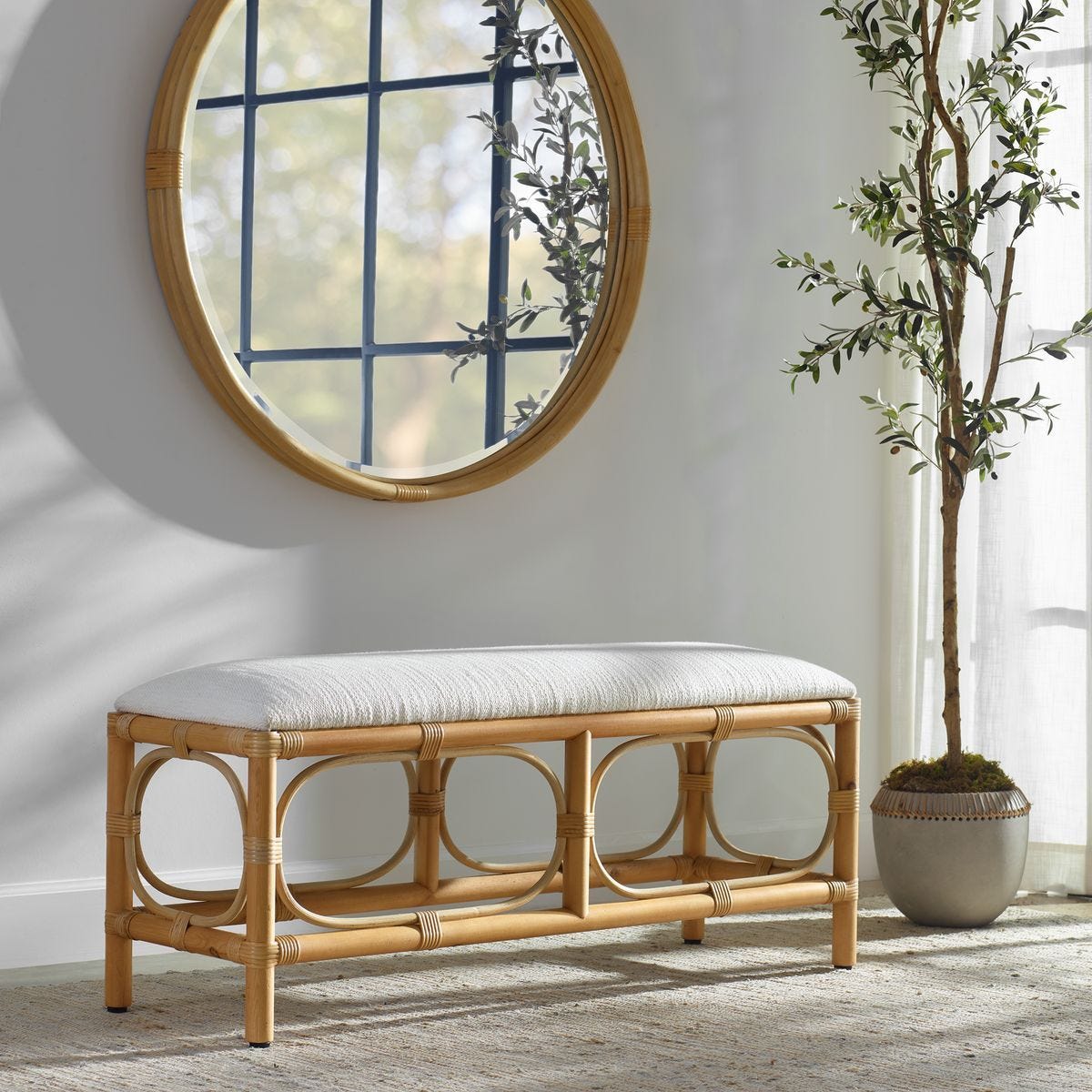 Laguna Bench, White - durable bench with modern style | Image 1 | InSTYLE Home & Rugs