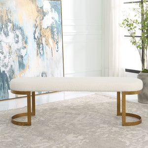 Infinity Bench, Gold - perfect for entryways or patios | Image 6 | InSTYLE Home & Rugs