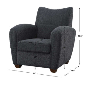 Teddy Accent Chair, Slate - compact accent chair for adding personality to any room | Image 9 | InSTYLE Home & Rugs