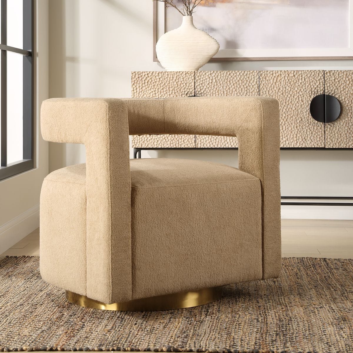 Grounded Swivel Chair - comfortable seating for dining and office spaces | Image 1 | InSTYLE Home & Rugs