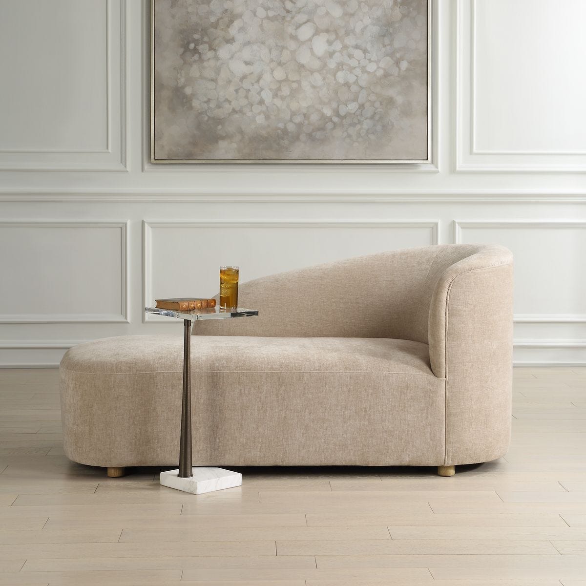 Fae Arm Chaise Lounge - upholstered chaise with padded comfort | Image 1 | InSTYLE Home & Rugs