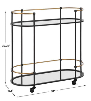 Andre Bar Cart - modern bar cart with wheels for easy mobility and storage | Image 7 | InSTYLE Home & Rugs