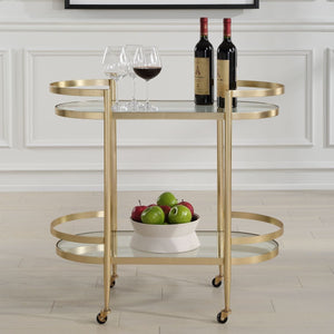 Isabelle Bar Cart - modern bar cart with wheels for easy mobility and storage | Image 1 | InSTYLE Home & Rugs
