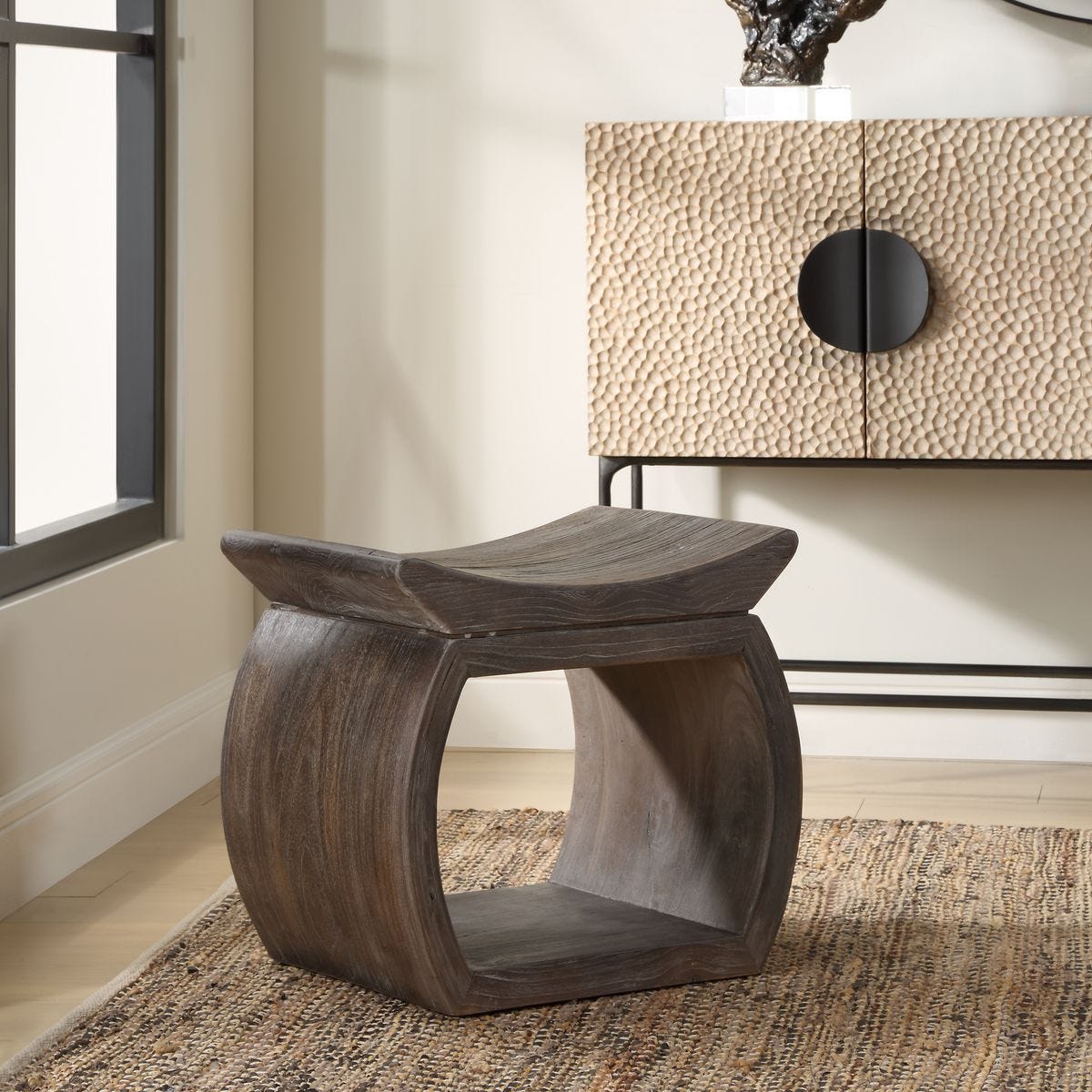 Connor Small Bench, Walnut - perfect for small spaces | Image 1 | InSTYLE Home & Rugs