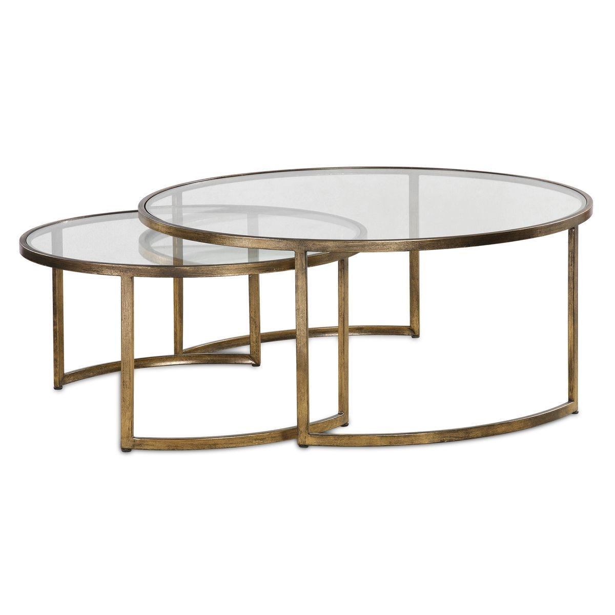 Rhea Nesting Coffee Tables, Gold, S/2 - functional centerpieces for homes | Image 2 | InSTYLE Home & Rugs