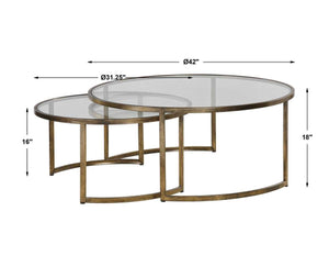 Rhea Nesting Coffee Tables, Gold, S/2 - functional centerpieces for homes | Image 8 | InSTYLE Home & Rugs