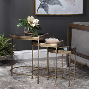 India Nesting Tables, Gold, S/3 - contemporary end table for sofas | Image 5 | InSTYLE Home & Rugs