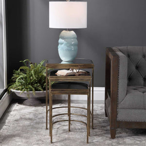 India Nesting Tables, Gold, S/3 - contemporary end table for sofas | Image 6 | InSTYLE Home & Rugs