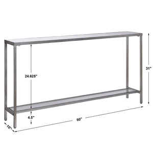 Hayley Console Table, Silver - compact console for organizing entryway or hallway essentials | Image 7 | InSTYLE Home & Rugs