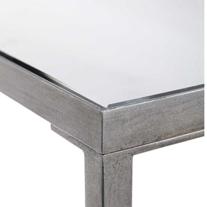 Hayley Console Table, Silver - compact console for organizing entryway or hallway essentials | Image 5 | InSTYLE Home & Rugs