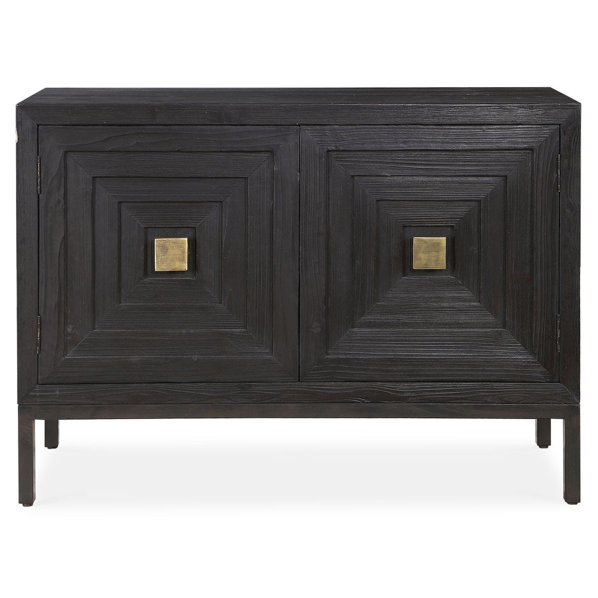 Aiken 2 Door Cabinet, Black - stylish bar carts for entertaining | Image 2 | InSTYLE Home & Rugs