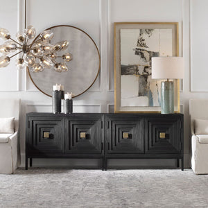 Aiken 2 Door Cabinet, Black - stylish bar carts for entertaining | Image 4 | InSTYLE Home & Rugs
