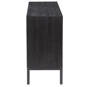 Aiken 2 Door Cabinet, Black - stylish bar carts for entertaining | Image 7 | InSTYLE Home & Rugs