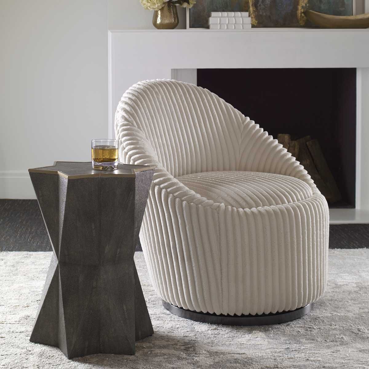 Capella Accent Table, Gray - small accent table with storage for a clutter-free space | Image 1 | InSTYLE Home & Rugs