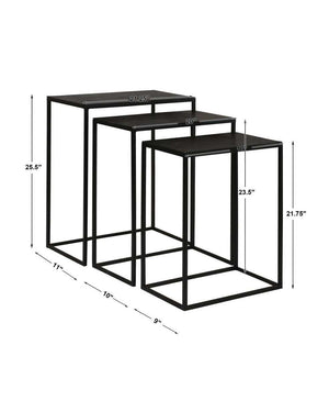 Coreene Nesting Tables, Black, S/3 - contemporary end table for sofas | Image 6 | InSTYLE Home & Rugs