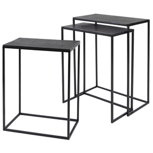 Coreene Nesting Tables, Black, S/3 - contemporary end table for sofas | Image 3 | InSTYLE Home & Rugs