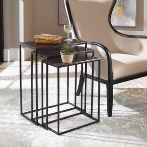 Coreene Nesting Tables, Black, S/3 - contemporary end table for sofas | Image 5 | InSTYLE Home & Rugs