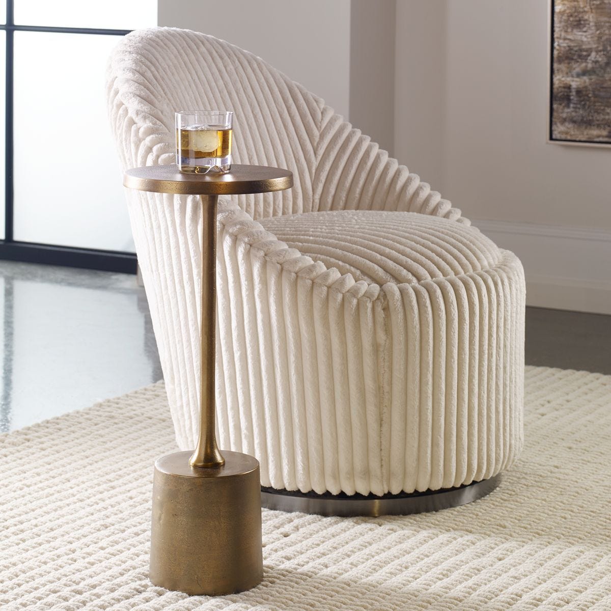 Sanaga Indoor-Outdoor Drink Table, Gold - contemporary end table for sofas | Image 1 | InSTYLE Home & Rugs