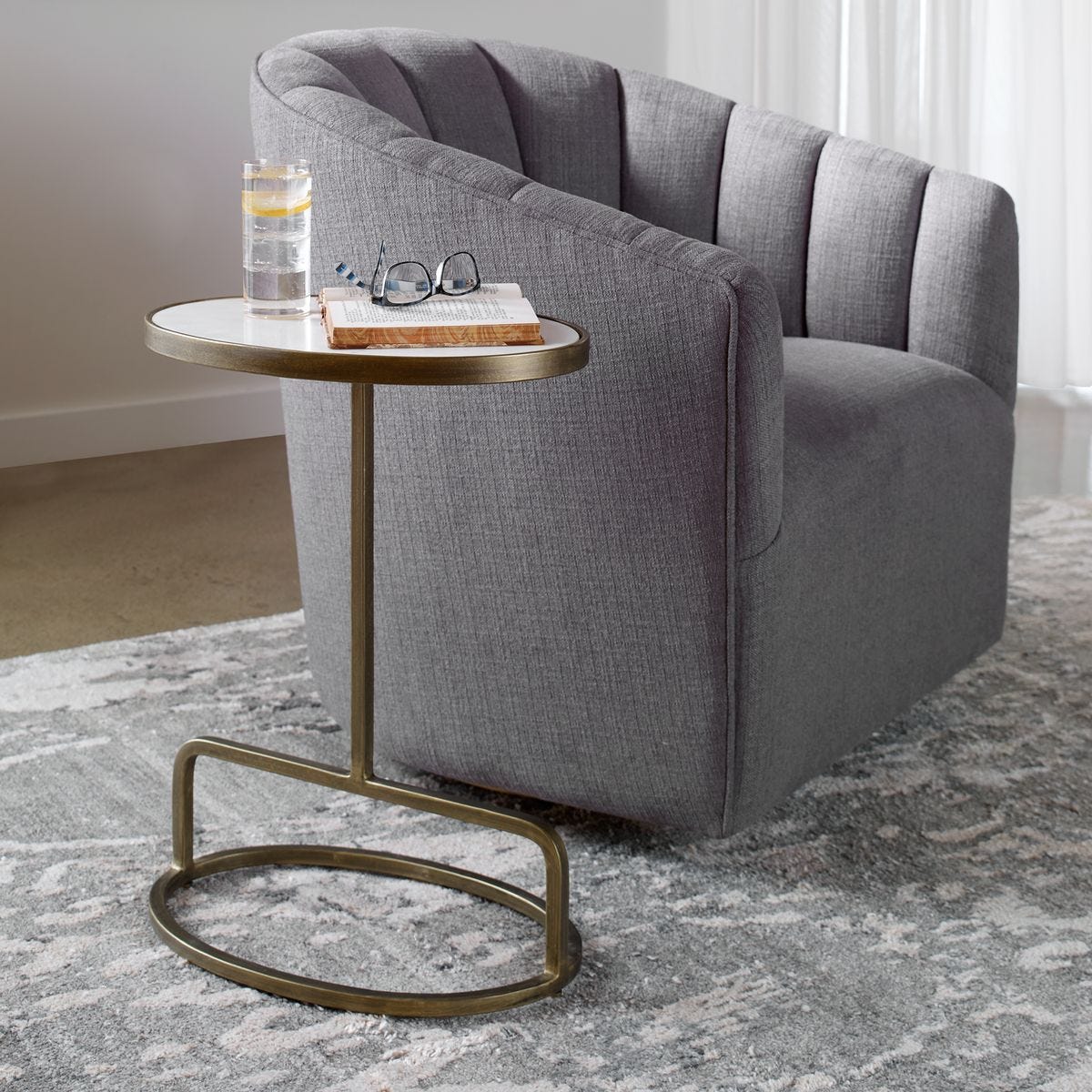 Jessenia Accent Table, Marble - small accent table with storage for a clutter-free space | Image 1 | InSTYLE Home & Rugs