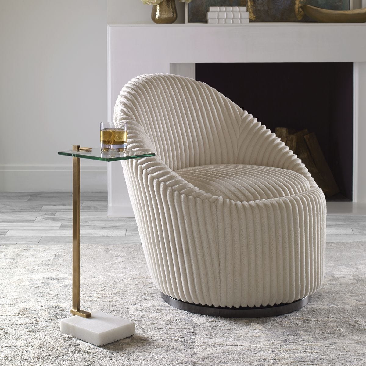 Butler Accent Table, White - small accent table with storage for a clutter-free space | Image 1 | InSTYLE Home & Rugs