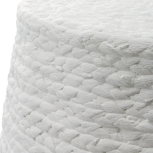 Resort Accent Stool, White - compact and stylish design | Image 3 | InSTYLE Home & Rugs