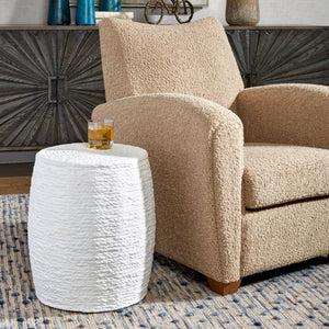 Resort Accent Stool, White - compact and stylish design | Image 1 | InSTYLE Home & Rugs
