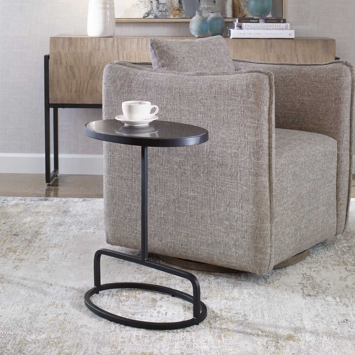 Jessenia Accent Table, Black - chic accent table for contemporary home interiors | Image 1 | InSTYLE Home & Rugs