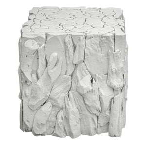 Teak Root Bunching Cube, White - accent tables for living rooms | Image 3 | InSTYLE Home & Rugs