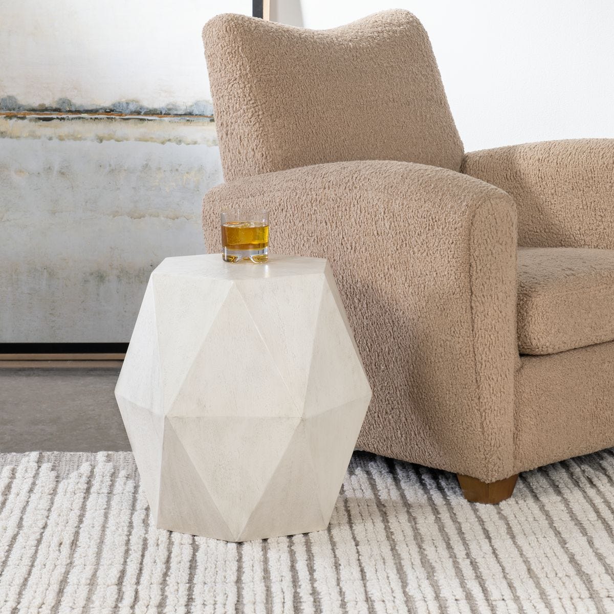 Volker Accent Table, White - small accent table with storage for a clutter-free space | Image 1 | InSTYLE Home & Rugs