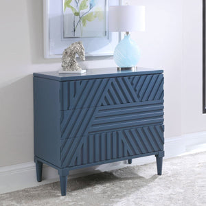 Colby 3 Drawer Chest, Blue - versatile drawer unit for office, bedroom, or living space | Image 3 | InSTYLE Home & Rugs