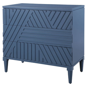 Colby 3 Drawer Chest, Blue - versatile drawer unit for office, bedroom, or living space | Image 4 | InSTYLE Home & Rugs