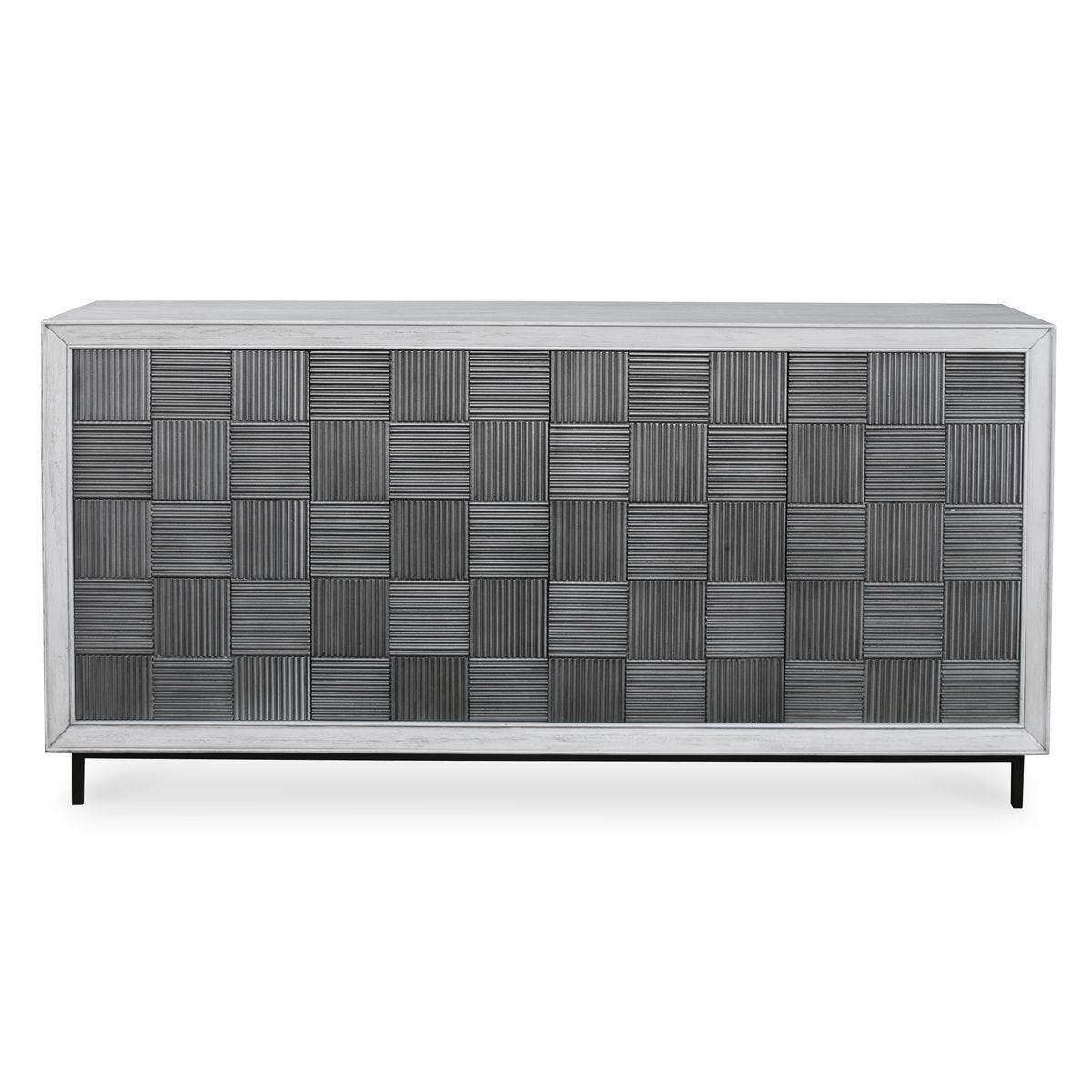 Checkerboard 4 Door Cabinet - stylish bar carts for entertaining | Image 2 | InSTYLE Home & Rugs
