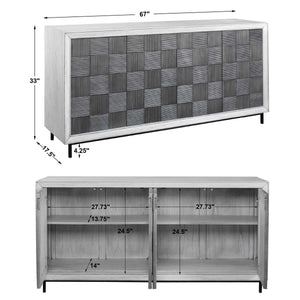 Checkerboard 4 Door Cabinet - stylish bar carts for entertaining | Image 8 | InSTYLE Home & Rugs