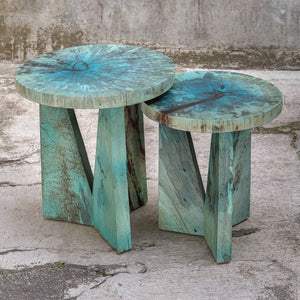 Nadette Nesting Tables, Blue, S/2 - contemporary end table for sofas | Image 6 | InSTYLE Home & Rugs
