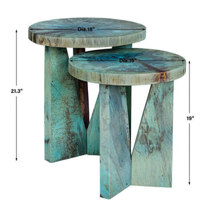 Nadette Nesting Tables, Blue, S/2 - contemporary end table for sofas | Image 7 | InSTYLE Home & Rugs