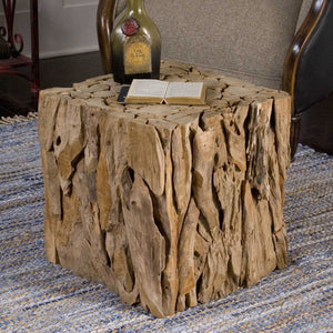 Teak Root Bunching Cube, Natural - accent tables for living rooms | Image 1 | InSTYLE Home & Rugs
