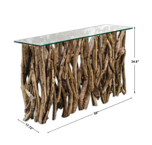 Teak Wood Console - elegant console table for modern living room decor | Image 8 | InSTYLE Home & Rugs