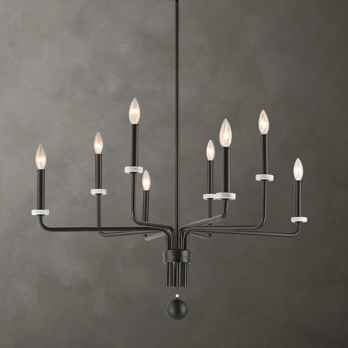 Ebony Elegance, 8 Lt Chandelier - luxurious chandeliers for homes | Image 1 | InSTYLE Home & Rugs