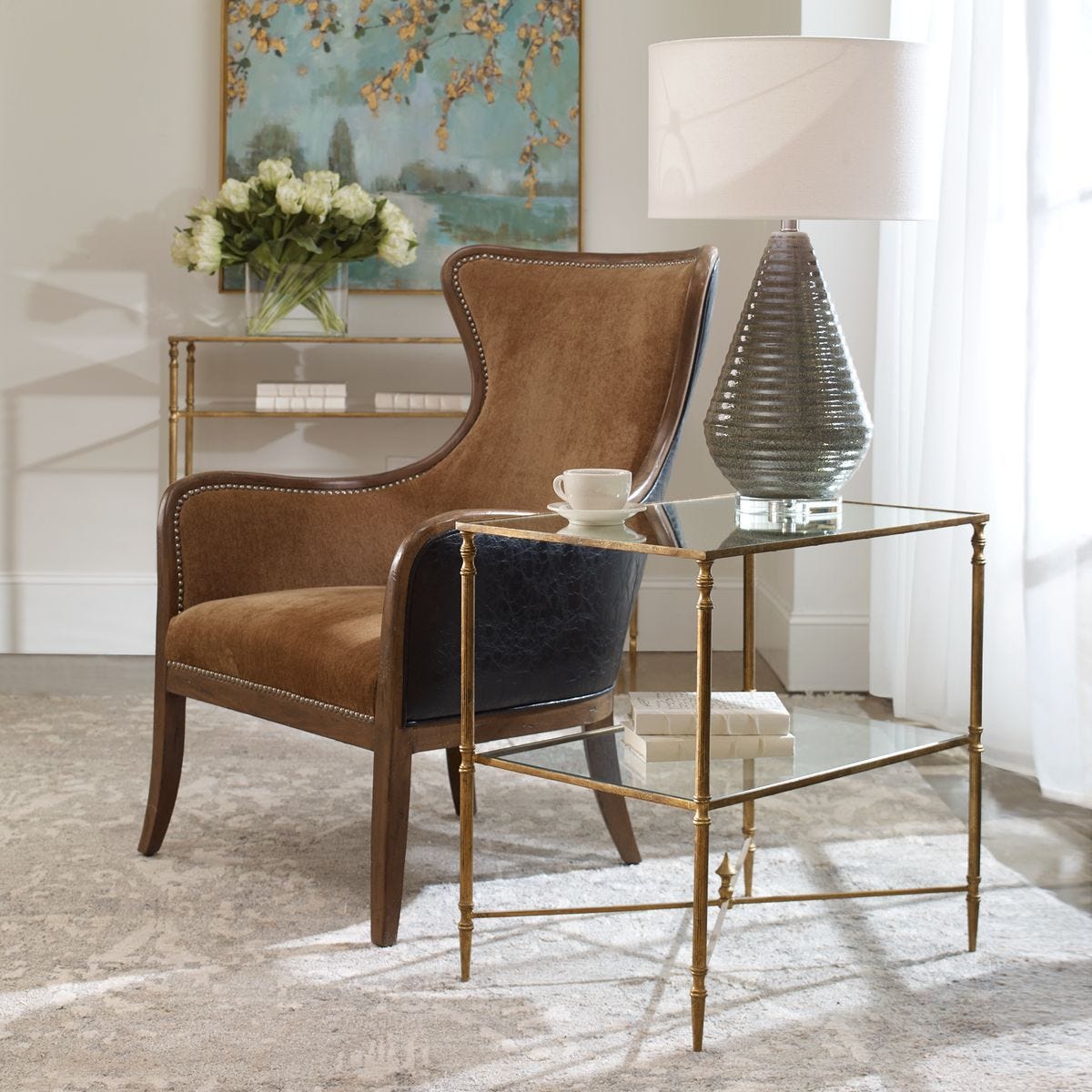 Henzler Lamp Table, Gold - multi-functional lamp tables with storage space | Image 1 | InSTYLE Home & Rugs