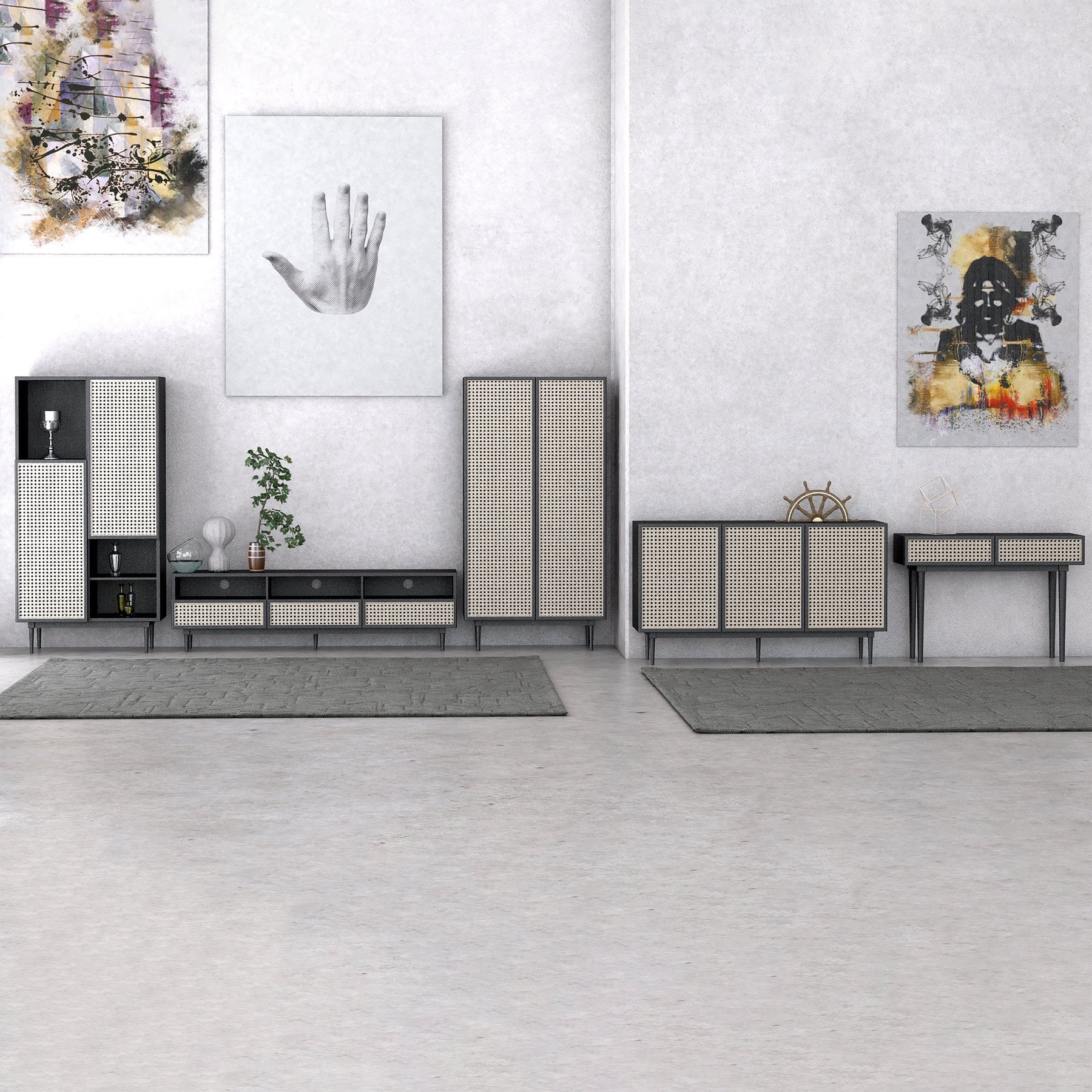 Cane Console Table - sleek design for modern homes | Image 2 | InSTYLE Home & Rugs