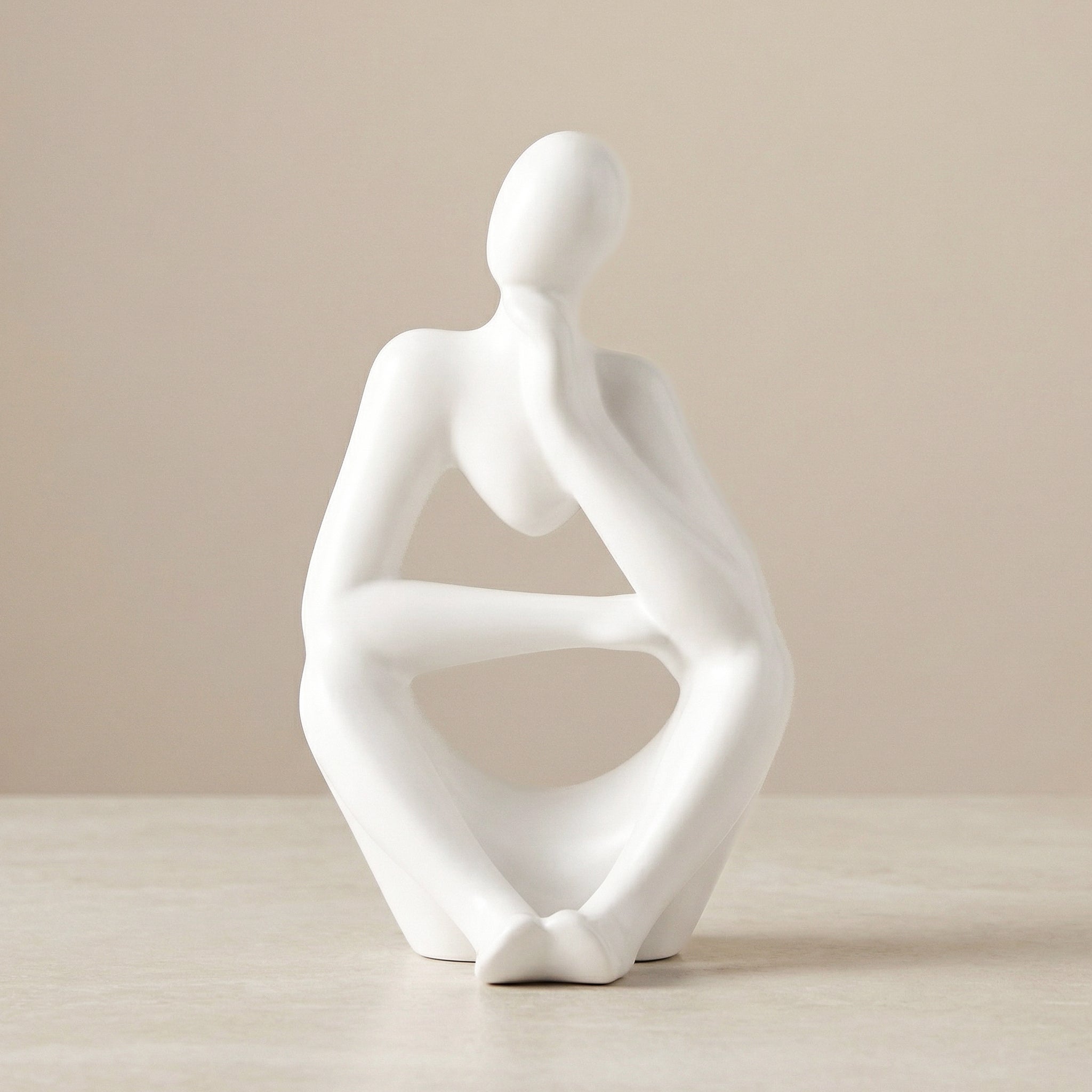 Pensive Matte White 7 Inch Tall Ceramic Figure - | Image 2 | InSTYLE Home & Rugs
