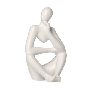 Pensive Matte White 7 Inch Tall Ceramic Figure - | Image 3 | InSTYLE Home & Rugs