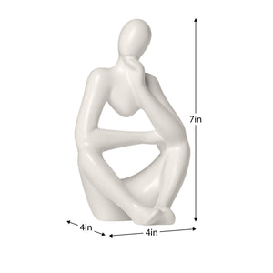Pensive Matte White 7 Inch Tall Ceramic Figure - | Image 10 | InSTYLE Home & Rugs